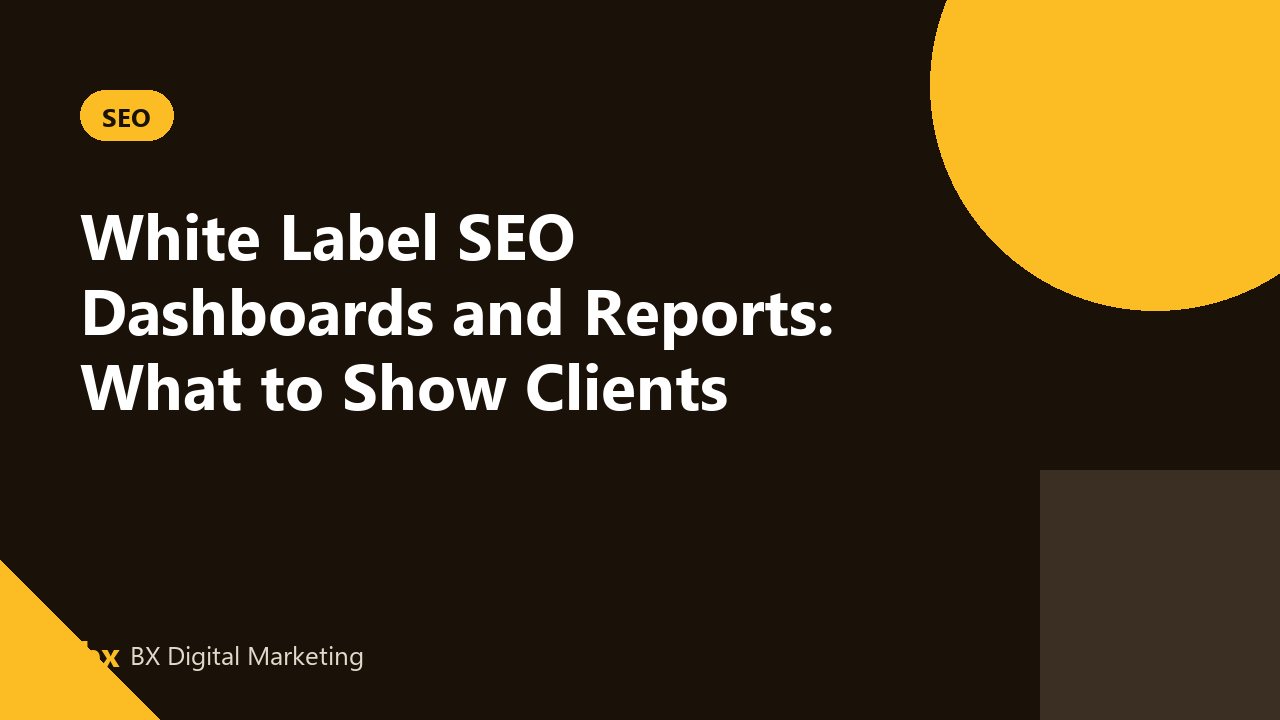 Branded white label SEO dashboard showing organic leads, Search Console clicks and keyword positions
