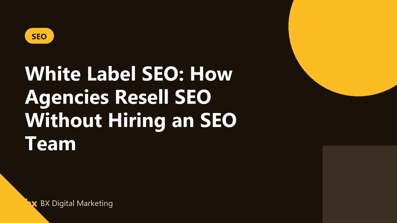 Agency account manager reviewing a branded monthly SEO report prepared by a white label partner team